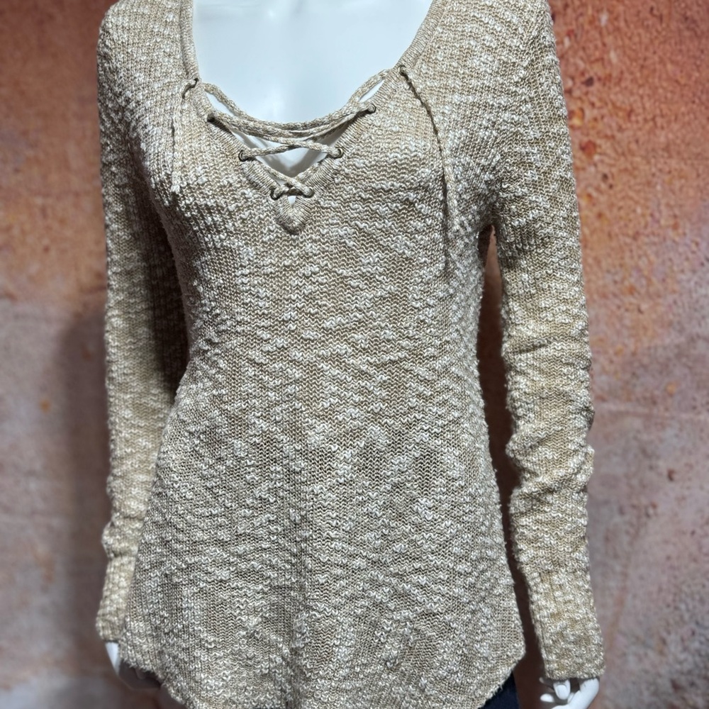 Beige Knit Lightweight Spring/Summer Sweater